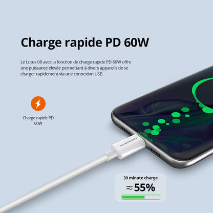 RIVERSONG Lotus 08 - Câble de Charge Rapide 60W 3A