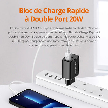 Chargeur RIVERSONG SafeKub D3  dual-port 20w